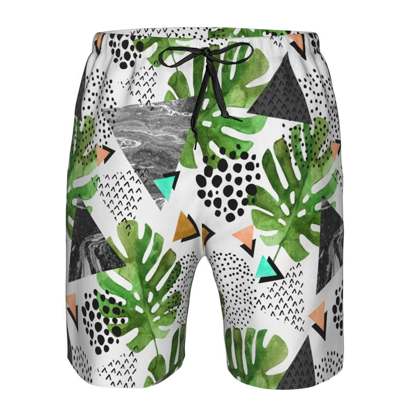 

Hawaiian Tropical Palm Tree Short Pants 3d Printed Summer Men's Swim Trunks Quick Dry Holiday Beach Shorts Casual Board Shorts