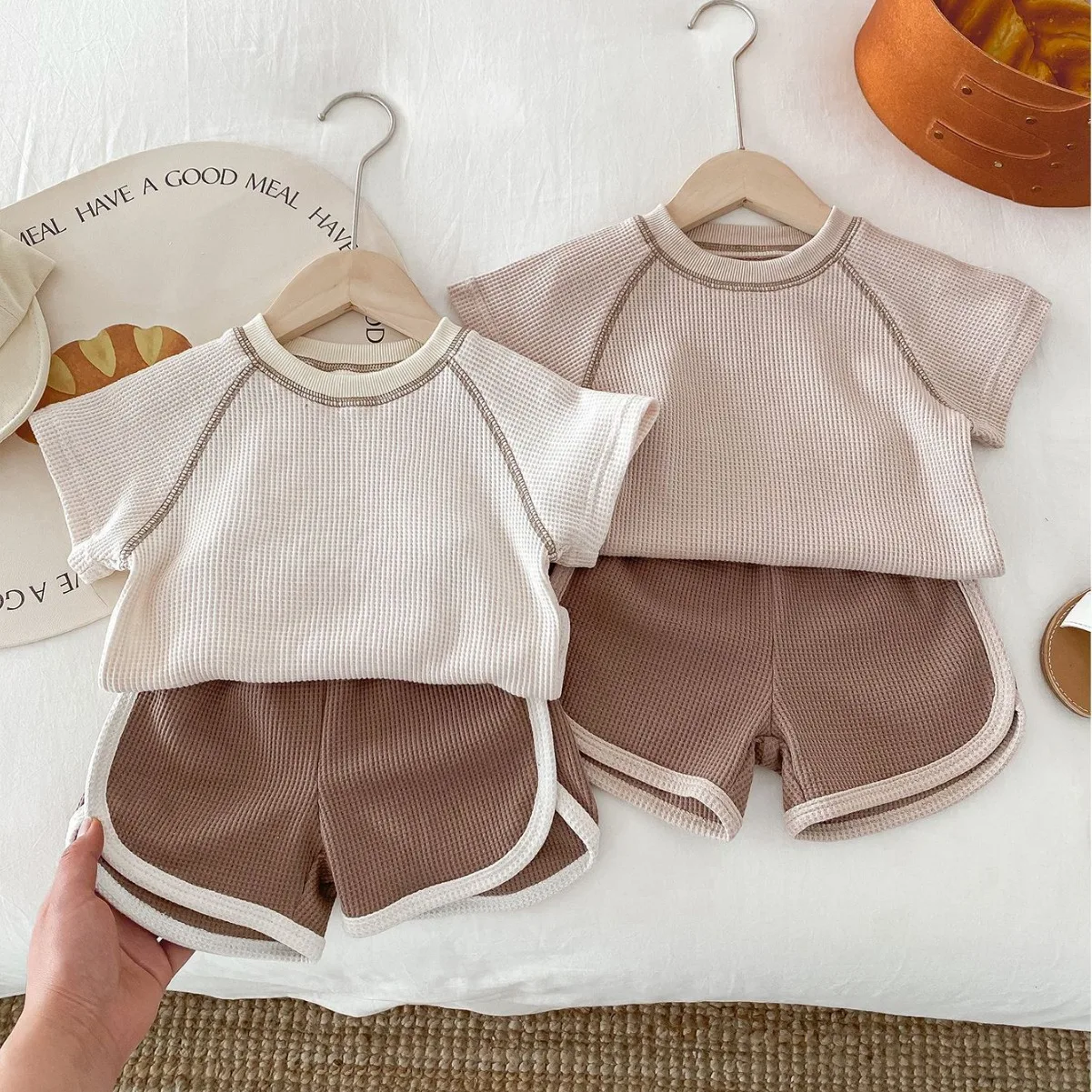 Ins Korean Baby Boys Summer 2PCS Clothes Set Short Sleeve Waffle Loose Thin Top Solid Hem Shorts Suit Toddler Boys Outfits
Ins Korean Baby Boys Summer 2PCS Clothes Set Short Sleeve Waffle Loose Thin Top Solid Hem Shorts Suit Toddler Boys Outfits