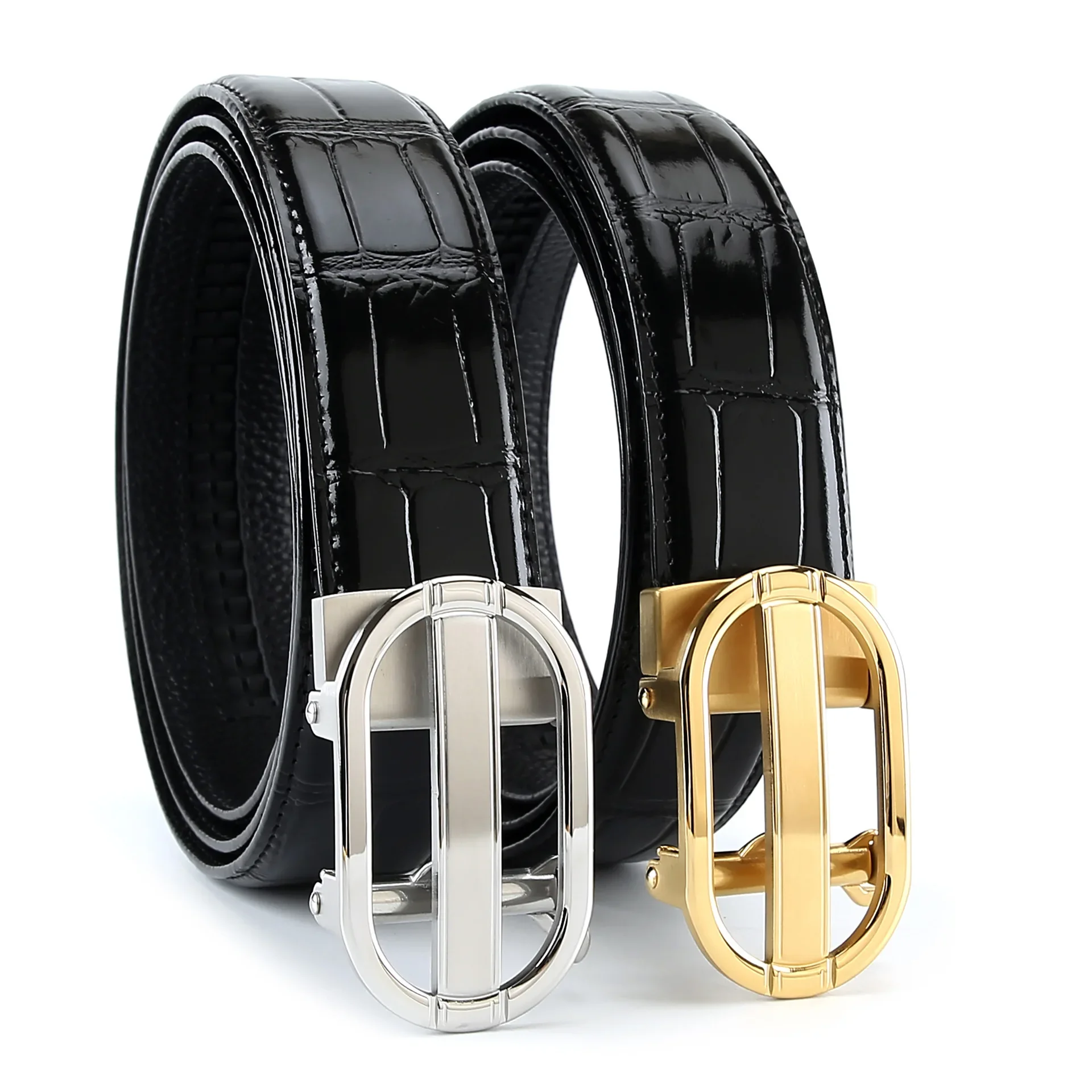 

Fashion Luxury Designer High Grade Men's Leather Embedding Automatic Checkout Full Grain Leather Business Waistband Belt Belt