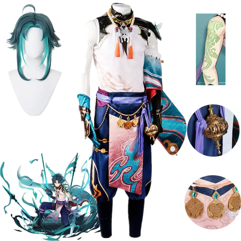 

Anime Genshin Impact Xiao Cosplay Costume Carnival Halloween Party Clothing Outfit Game Set Uniform Cos Suit
