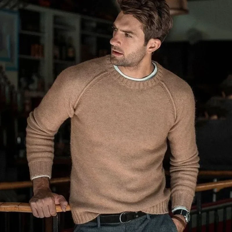 

Men Casual Khaki Oversized Sweater Long Sleeve Pullover Knitted Sweater Plus Size Xxxl Boys Grey Streetwear Knit Top Knitwear