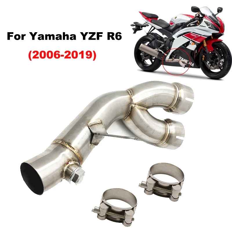 Slip On For Yamaha R6 YZF R6 2006 - 2019 Years Motorcycle Exhaust Escape Muffler Systems Middle Link Pipe Stainless Steel 
Slip On For Yamaha R6 YZF R6 2006 - 2019 Years Motorcycle Exhaust Escape Muffler Systems Middle Link Pipe Stainless Steel