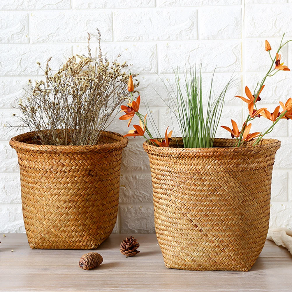 Straw Waste Basket Woven Trash Can Bedroom Rubbish Paper Bins Decorative Gift Basket Flower Pot Toy Organizer Planter
Straw Waste Basket Woven Trash Can Bedroom Rubbish Paper Bins Decorative Gift Basket Flower Pot Toy Organizer Planter
