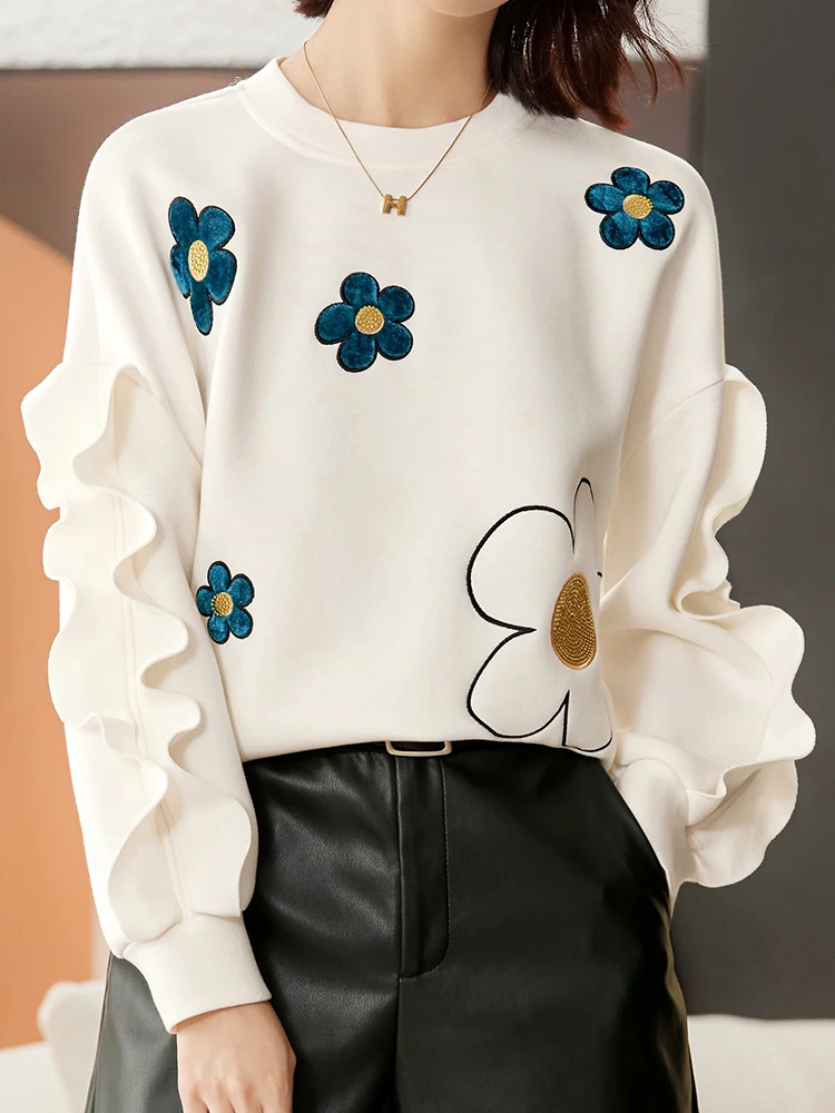 Girls Beige Top Fall Winter Casual Loose Floral Poncho Korean Chic Velvet Sweatshirts Women O Neck Long Sleeve Ruffles Pullovers
Girls Beige Top Fall Winter Casual Loose Floral Poncho Korean Chic Velvet Sweatshirts Women O Neck Long Sleeve Ruffles Pullovers