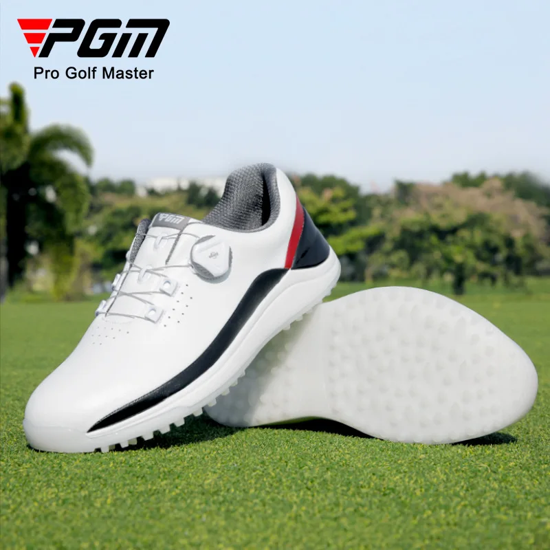 

PGM golf shoes Men's knobs LACES Patent anti-slip super waterproof sports shoes microfiber shoes