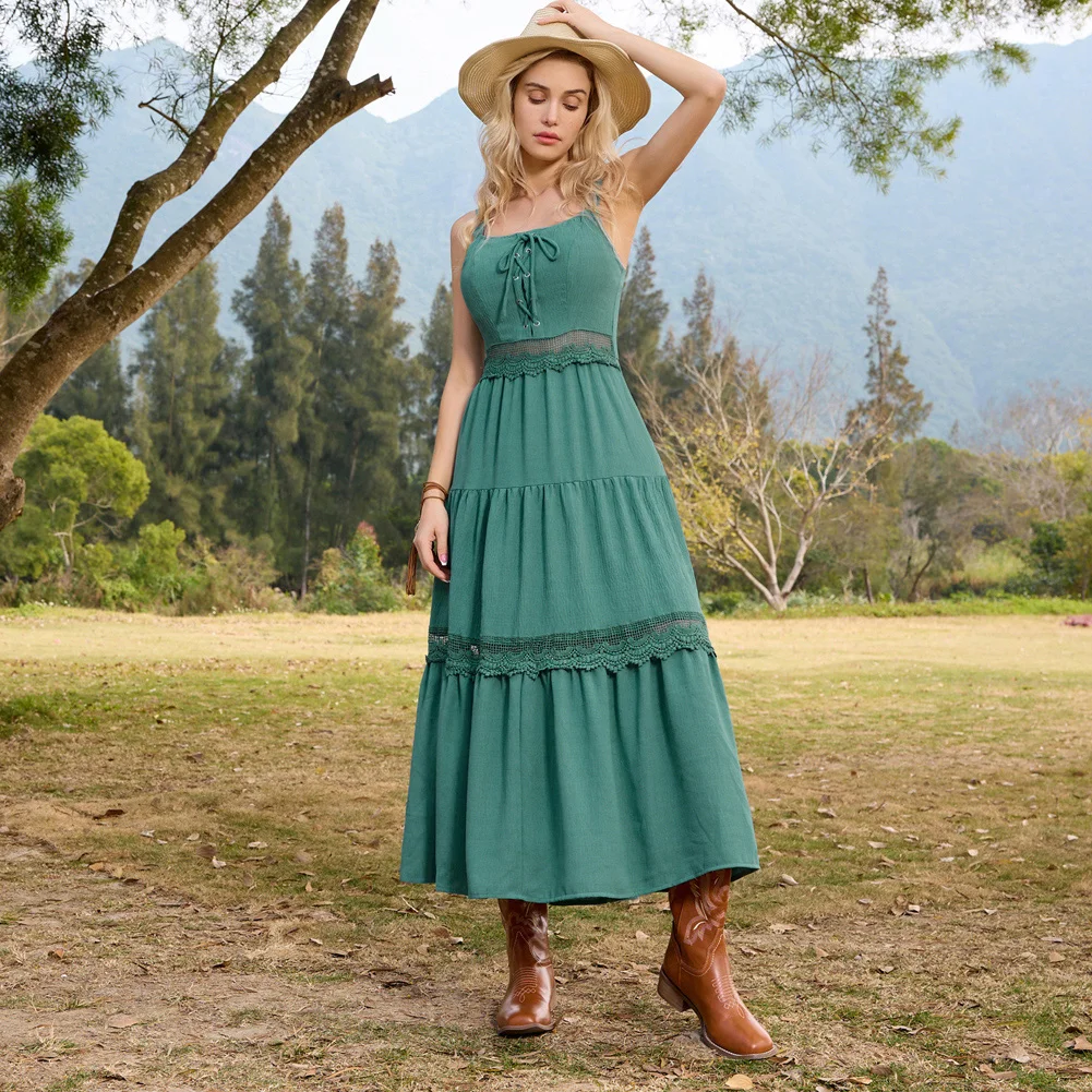 SD Women Spaghetti Strap Tiered Dress Summer Vintage Sleeveless A-Line Dress Elegant Lady Square Neck Camisole Maxi Dresss
SD Women Spaghetti Strap Tiered Dress Summer Vintage Sleeveless A-Line Dress Elegant Lady Square Neck Camisole Maxi Dresss