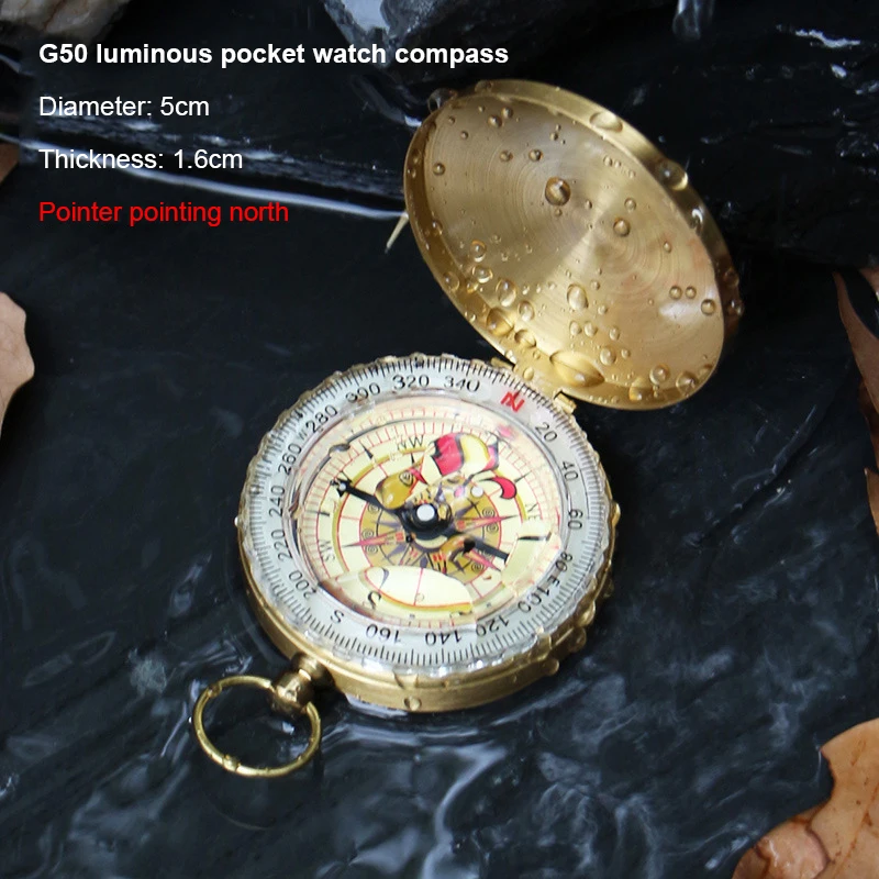 Hiking Brass Survival Compass Portable Pocket Watch Type Camping Compass Outdoor Travel Tactical Tool with Luminous Waterproof
Hiking Brass Survival Compass Portable Pocket Watch Type Camping Compass Outdoor Travel Tactical Tool with Luminous Waterproof