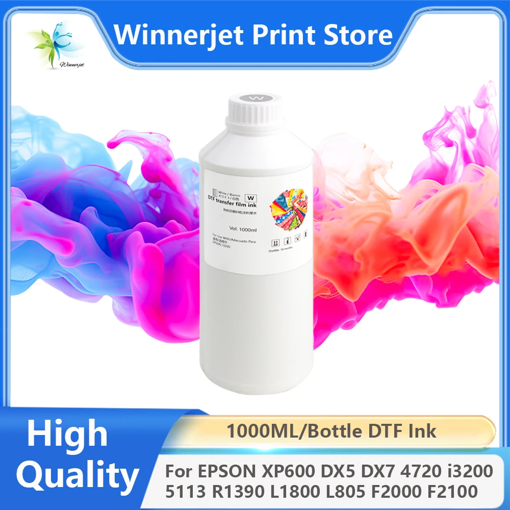 

1000 мл/бутылка белых чернил DTF для принтера Epson xp600 i3200 1390 DX5 DX7 4720 L1800 L805 DTF