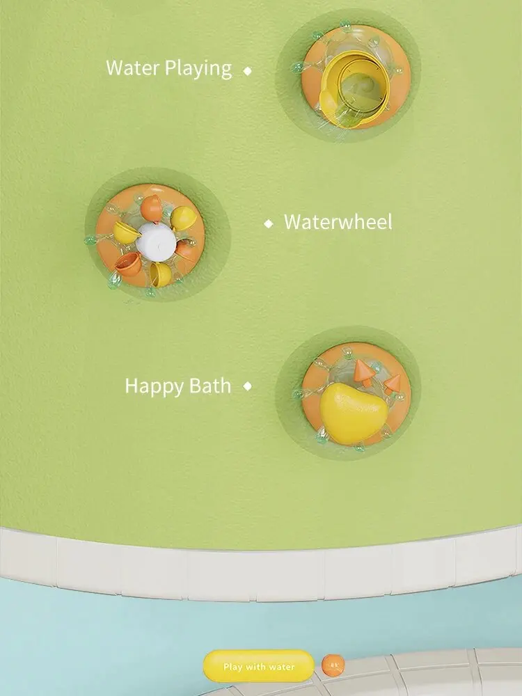 Bath Bathtub Toys for Toddlers 1 2 3 Years Old Duck Rotatable Waterwheel Bathroom Strong Suckers Water Scoop Fun Bath Toys Gifts Bath Bathtub Toys for Toddlers 1 2 3 Years Old Duck Rotatable Waterwheel Bathroom Strong Suckers Water Scoop Fun Bath Toys Gifts