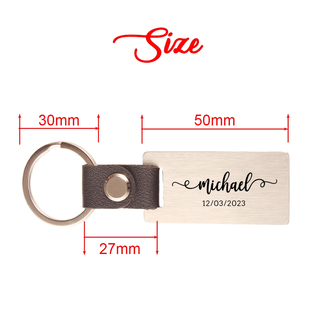 Custom Engraved Name Metal Keychain Leather And Steel Keyring Personalized DIY Wedding Party Birthday Baptism Gift Key Chain Custom Engraved Name Metal Keychain Leather And Steel Keyring Personalized DIY Wedding Party Birthday Baptism Gift Key Chain