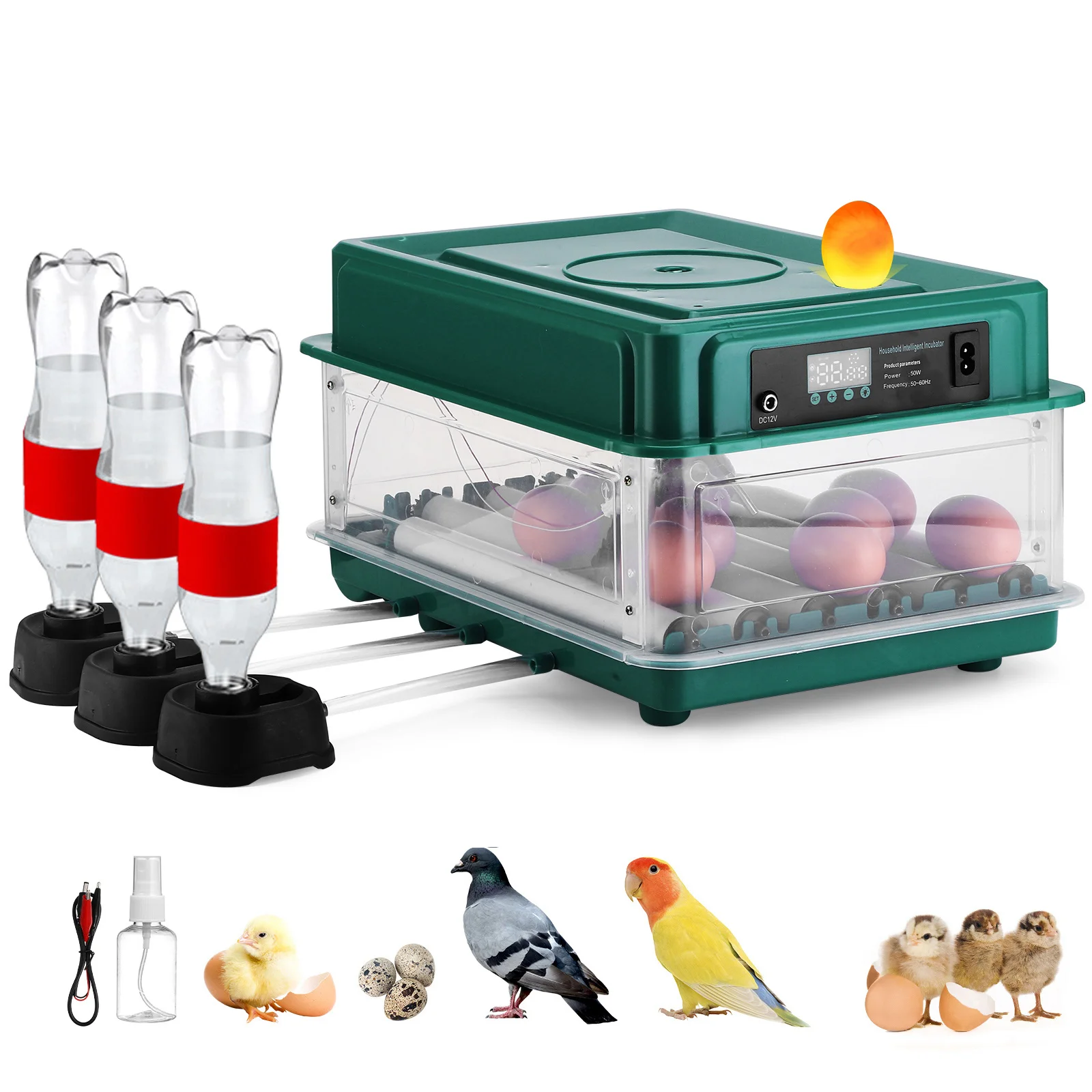 

Fully Automatic Double Electric Incubator British Standard Egg For Ducks Intelligent Turner Eggs Chicken Incubators Hatching