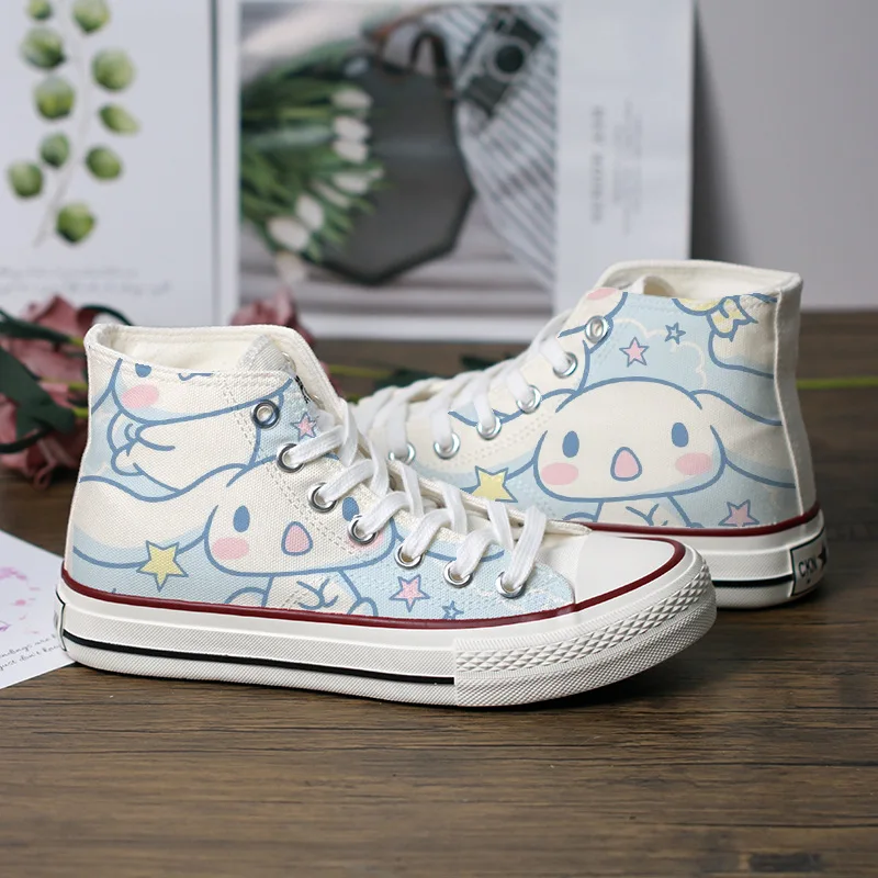 Sanrio Kawaii Hello Kitty Canvas Shoes Kuromi Cinnamoroll Anime Cartoon Cute Girls Students New Versatile Casual High Heel Shoes
Sanrio Kawaii Hello Kitty Canvas Shoes Kuromi Cinnamoroll Anime Cartoon Cute Girls Students New Versatile Casual High Heel Shoes