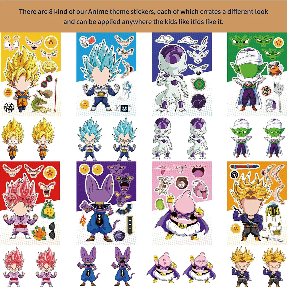8/16sheets DIY Son Goku Piccolo Dragon Ball Puzzle Stickers Classic Japan Anime Sticker Bike Laptop Skateboard Phone Kid Decals
8/16sheets DIY Son Goku Piccolo Dragon Ball Puzzle Stickers Classic Japan Anime Sticker Bike Laptop Skateboard Phone Kid Decals