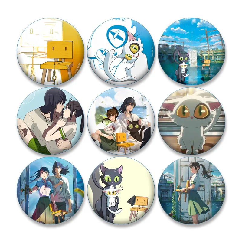 

Anime Suzume No Tojimari pin Daijin Cat Iwado Munakata Sota Pendant pins Bag Accessories Car brooch Jewelry Fans Gift