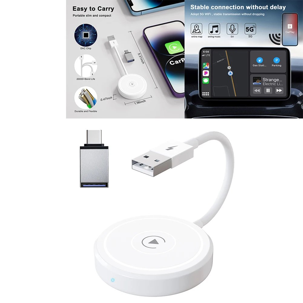 Wireless CarPlayAdapter For IPhone Wireless Auto Car Adapter,Apple Wireless Dongle,Plug Play 5GHz WiFi Online Update
Wireless CarPlayAdapter For IPhone Wireless Auto Car Adapter,Apple Wireless Dongle,Plug Play 5GHz WiFi Online Update