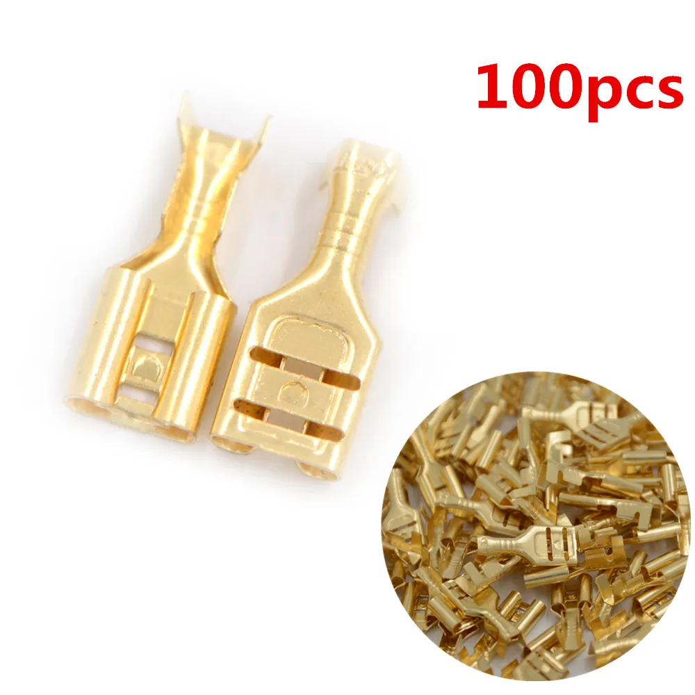 100 Pcs Brass Crimp Terminal 4.8mm Female Spade Quick Crimp Terminal Connectors Wholesale
100 Pcs Brass Crimp Terminal 4.8mm Female Spade Quick Crimp Terminal Connectors Wholesale