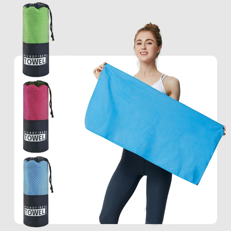 

Двустороннее флисовое спортивное полотенце с перекрестными краями, быстросохнущее полотенце из микрофибры, абсорбирующее портативное полотенце для йоги, фитнеса, разноцветное полотенце