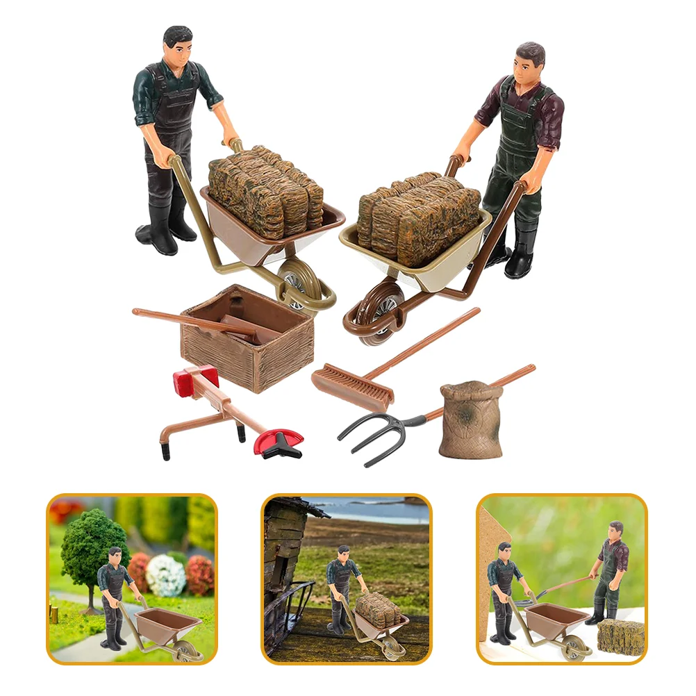 

Simulation Farmer Figure Character Scene Model Mini Farm Scene Tools Toys Garden Sand Table Decoration