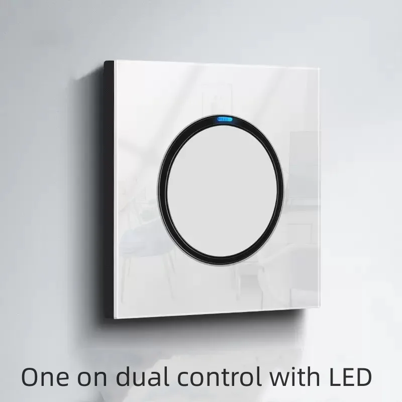 Wall Lamp Switch Universal Round Tempered Glass Home Wall Switch Panel LED Indicator White 250V 86mm*86mm Wall Light
Wall Lamp Switch Universal Round Tempered Glass Home Wall Switch Panel LED Indicator White 250V 86mm*86mm Wall Light