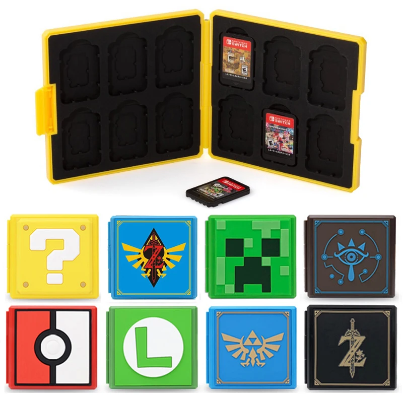 12 in 1 for Nintendo Switch OLED Hard Game Card Case Storage Box Games Micro SD Cards | Электроника