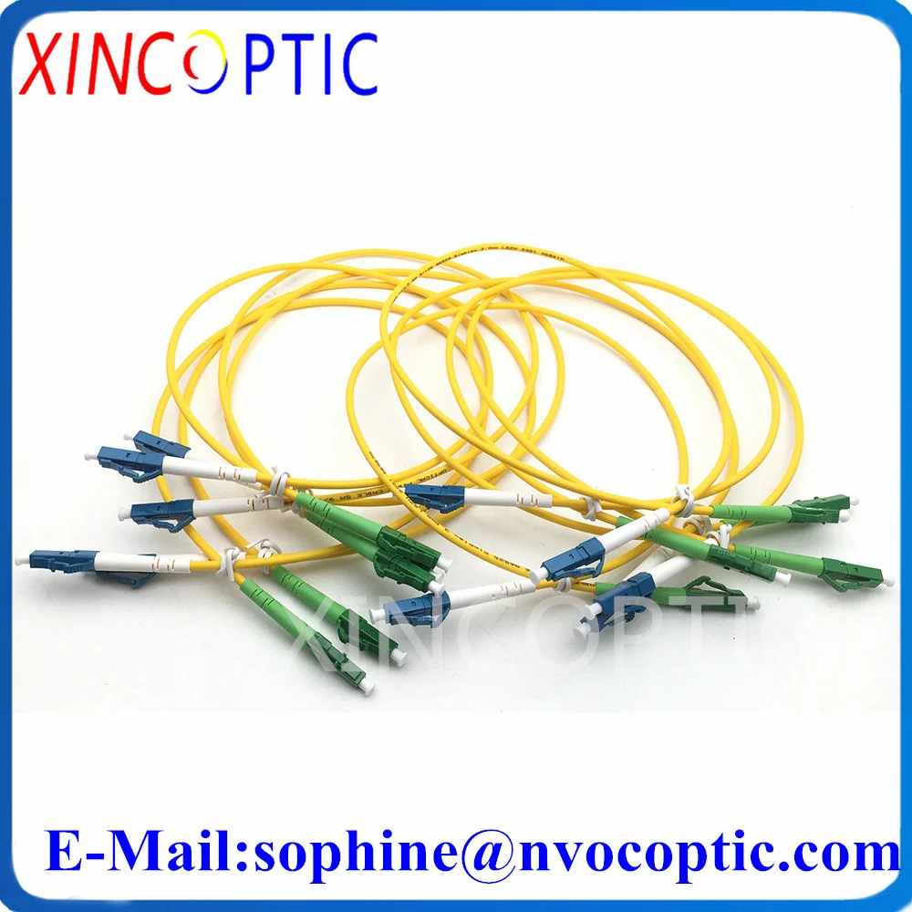 

100Pcs LCAPC-LCUPC 1M Fiber Patch Cord,LC/APC-LC/UPC,Single Mode Simplex,SM(9/125 OS2 G.652D), 3.0mm 1M Fiber Optic Cable Jumper