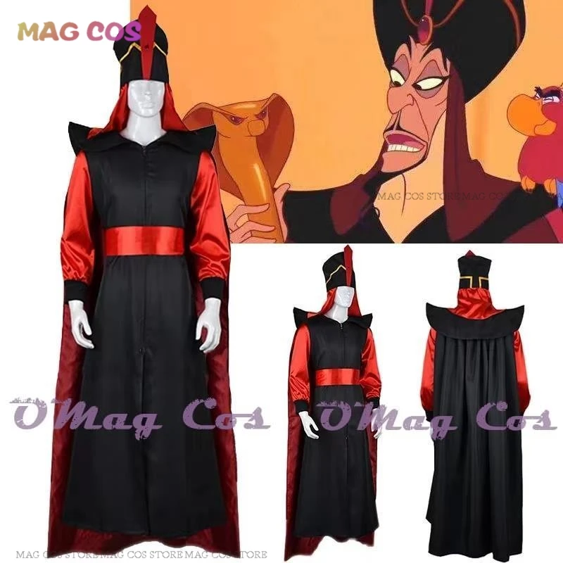 

Anime The Arabian Nights Aladdin Jafar Cosplay Costumes Aldult Halloween Costume for Men Suit Party Uniform Full Set Clothing