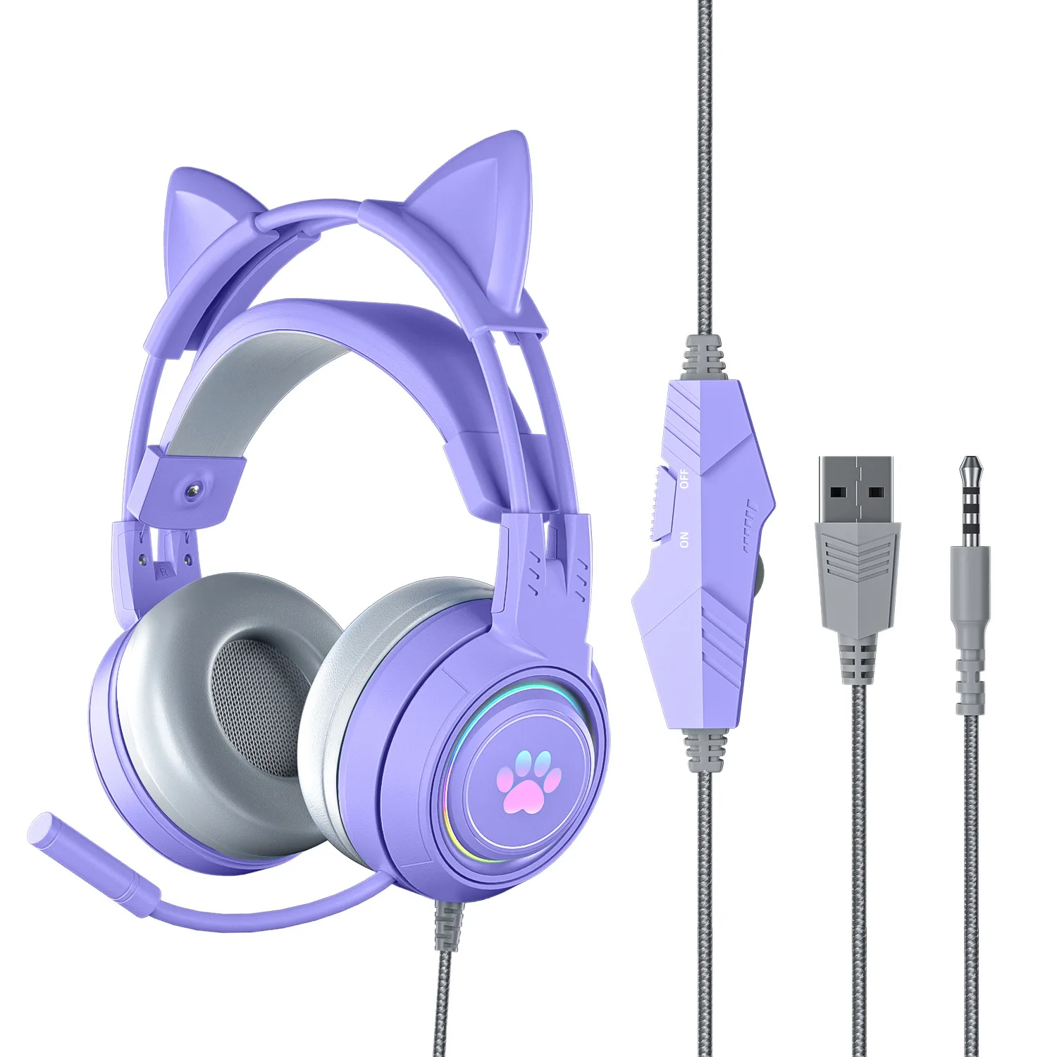 KINGSTAR Cat Ear Headphones Gaming Headset Gamer With Microphone Stereo RGB Light Computer Earphone For PC PS4/5 XBOX Laptop
KINGSTAR Cat Ear Headphones Gaming Headset Gamer With Microphone Stereo RGB Light Computer Earphone For PC PS4/5 XBOX Laptop