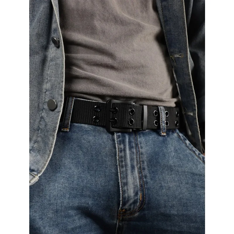 

Lengthened needle buckle canvas belt man simple business students military training belt women with fat cloth belt for men