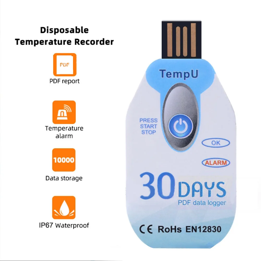 Waterproof USB 2.0 PDF Disposable Temperature Data Logger 30/60/90 Day Logger Cold Chain Thermometer Recorder For Biological
Waterproof USB 2.0 PDF Disposable Temperature Data Logger 30/60/90 Day Logger Cold Chain Thermometer Recorder For Biological