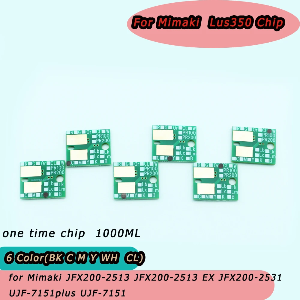 LUS 350 Chip For Mimaki LUS350 Ink Chip for Mimaki JFX200-2513 JFX200-2513 EX JFX200-2531 UJF-7151plus UJF-7151 PlusII printer
LUS 350 Chip For Mimaki LUS350 Ink Chip for Mimaki JFX200-2513 JFX200-2513 EX JFX200-2531 UJF-7151plus UJF-7151 PlusII printer