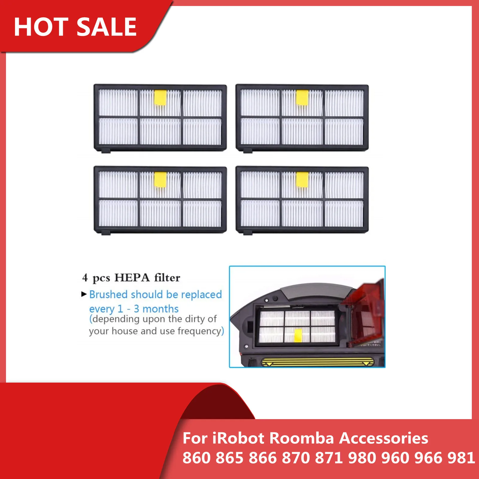 Аксессуары для iRobot Roomba 860 865 866 870 871 980 960 966, запасные части, щетка для пылесоса Cyclone i Robot Hepa Filter
Аксессуары для iRobot Roomba 860 865 866 870 871 980 960 966, запасные части, щетка для пылесоса Cyclone i Robot Hepa Filter