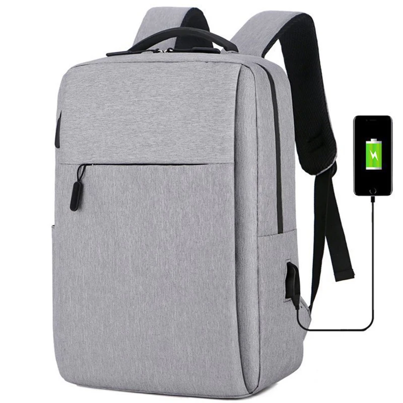 

Computer Bag Soft Shoulder Strap Square Backpack Large Capacity Student Schoolbag Multi-function USB Rechargeable Portable Bags