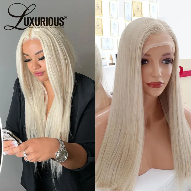 

Long 613 Blonde Silky Straight Wigs Pre Plucked Natural Hairline Human Hair Wigs For Women 13x4 Transparent Lace Front Wigs