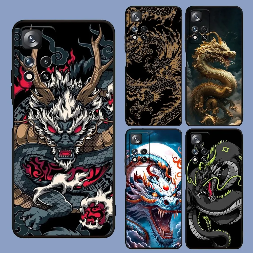 

Dragon Totem Armour Phone Case For Samsung Galaxy A13,A21s,A22,A31,A32,A52,A53,A71,A80,A91 Soft Black Cover