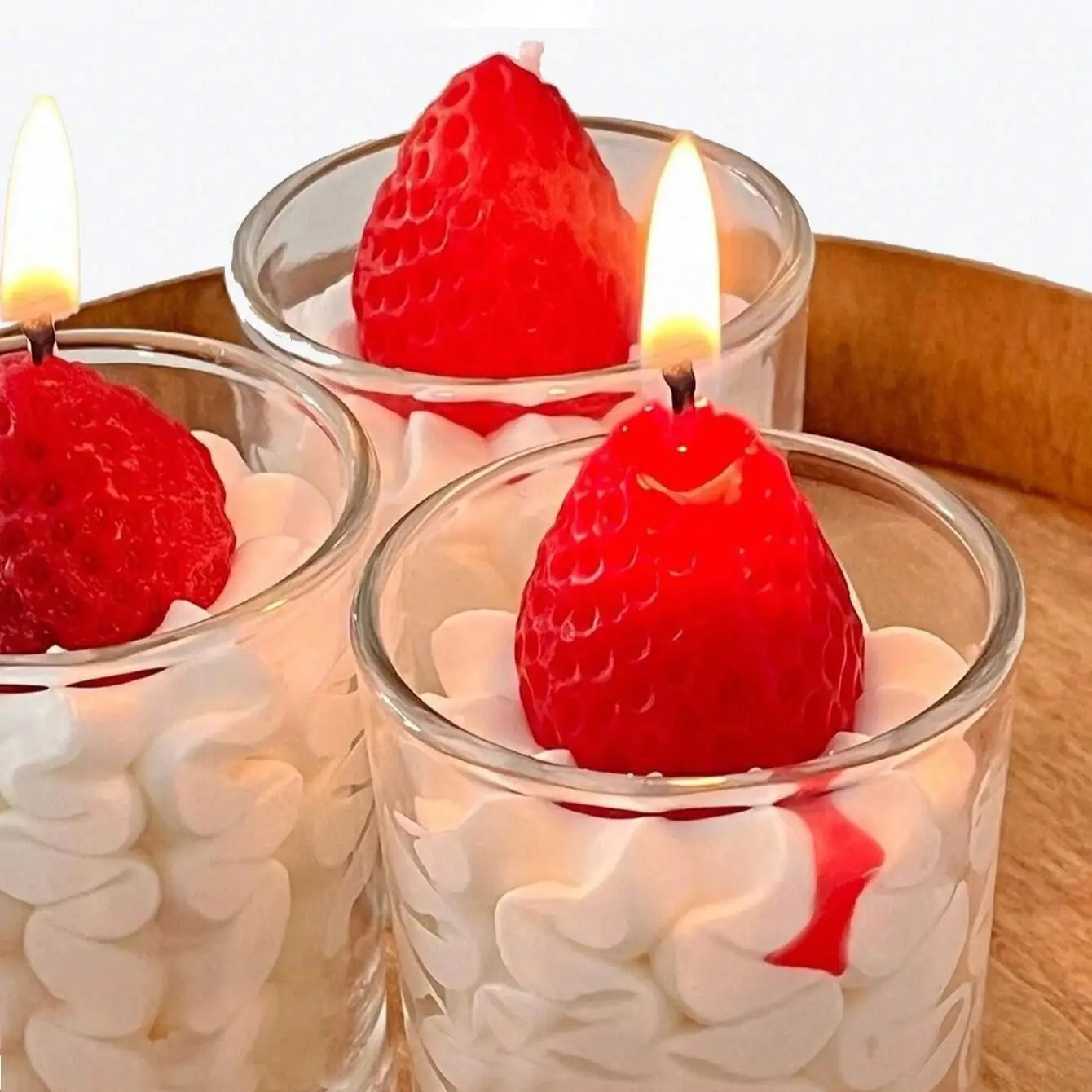 1/2/4Pcs Strawberry Shape Candle Aromatherapy Wax Scented Handmade Candle for Birthday Wedding Party Gift New Year Home Decor 1/2/4Pcs Strawberry Shape Candle Aromatherapy Wax Scented Handmade Candle for Birthday Wedding Party Gift New Year Home Decor