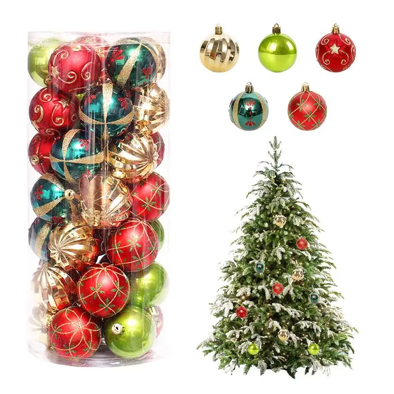 

Christmas Ball Ornaments Set Seasonal Balls Set Home Decor Christmas Tree Hanging Pendants Decorative Ball Set Holiday Ornament