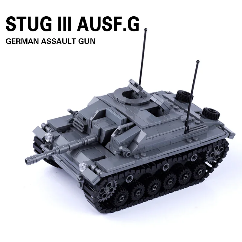 

Конструктор MOC Military WW2 STUG III танк, немецкие солдаты, артиллерия, оружие, детские игрушки, аксессуары, армейский автомобиль, кирпичи