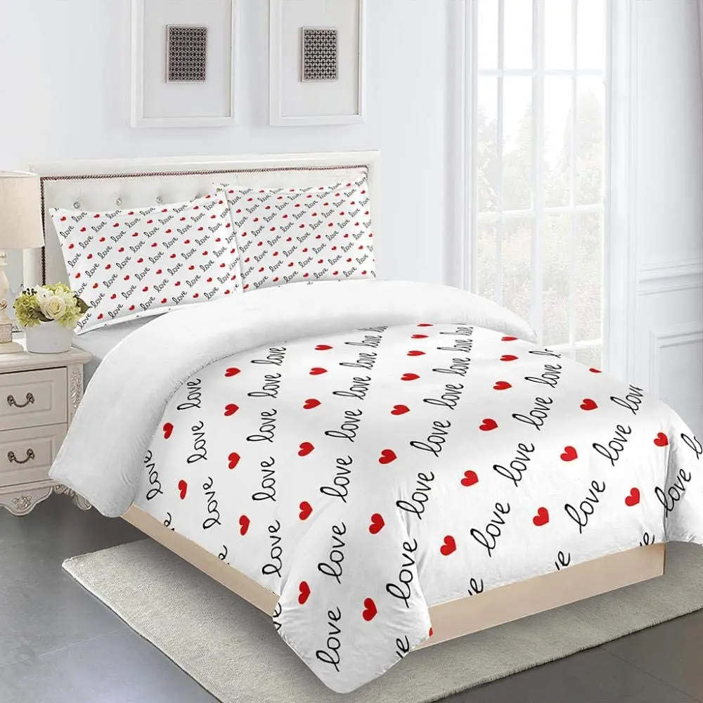 

Duvet Cover 3D Bedding Set, Quilt Cover For Heart Cartoon Print Child Boys Teens, Microfiber Queen For Girls Kids Room