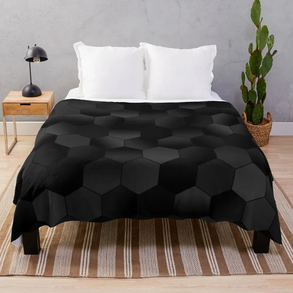 

Charcoal Black Hexagons Throw Blanket For Baby Decorative Sofa blankets ands Beautifuls Hairys Blankets