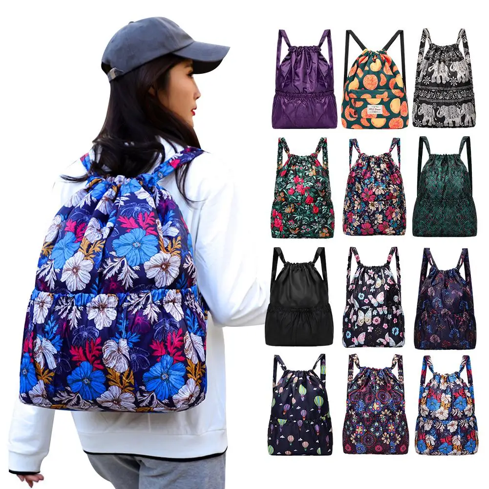 Fashion Vintage Gym Drawstring Backpack Women Large Foldable Rucksack Nylon Waterproof Floral Shoulder Capacity Backpack Et Z0S0
Fashion Vintage Gym Drawstring Backpack Women Large Foldable Rucksack Nylon Waterproof Floral Shoulder Capacity Backpack Et Z0S0