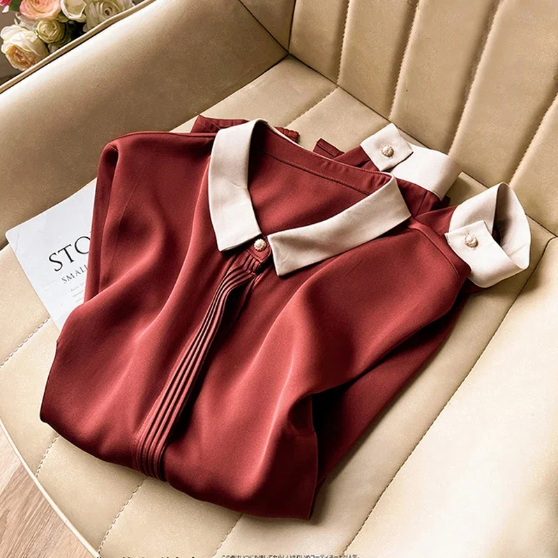 Elegant Long Sleeve Simple Women Shirt 2023 Spring Autumn Vintage Office Button Down Blouse Ladies Casual Solid Colar Tops 29960
Elegant Long Sleeve Simple Women Shirt 2023 Spring Autumn Vintage Office Button Down Blouse Ladies Casual Solid Colar Tops 29960