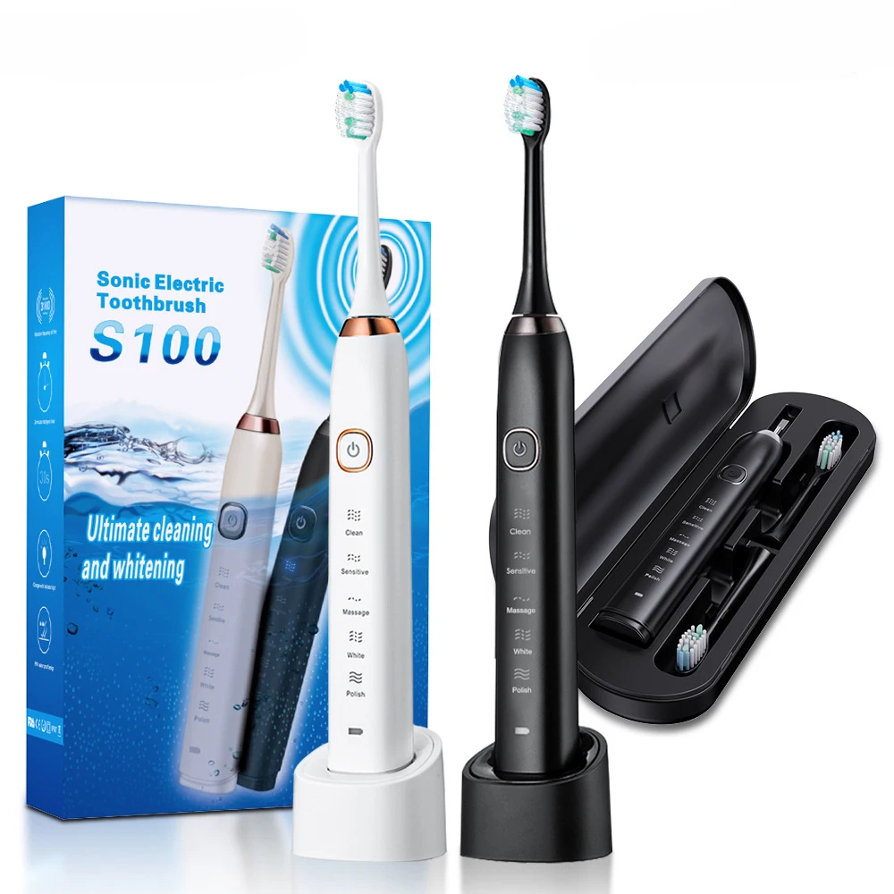 

Electric Toothbrush for Adults Ultrasonic Toothbrushes with 8 Brush Heads Power Rechargeable Toothbrush with 5 Modes Smart Timer