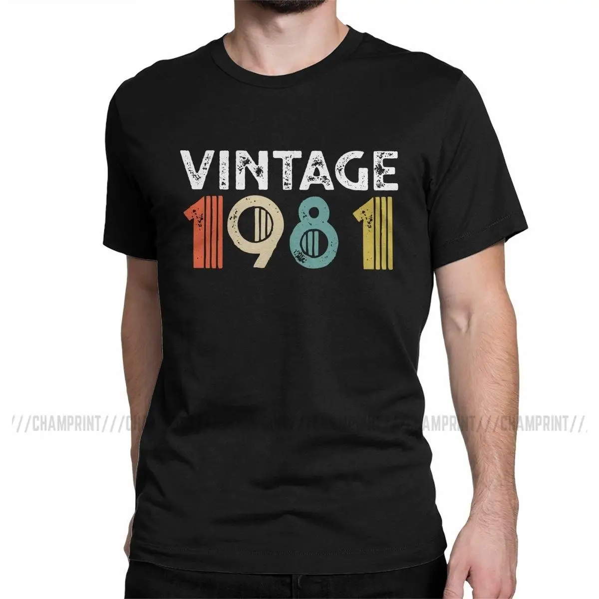 

Vintage 1981 40th Birthday Men T Shirt Fun Tee Shirt Short Sleeve O Neck T-Shirts Cotton New Arrival Tops