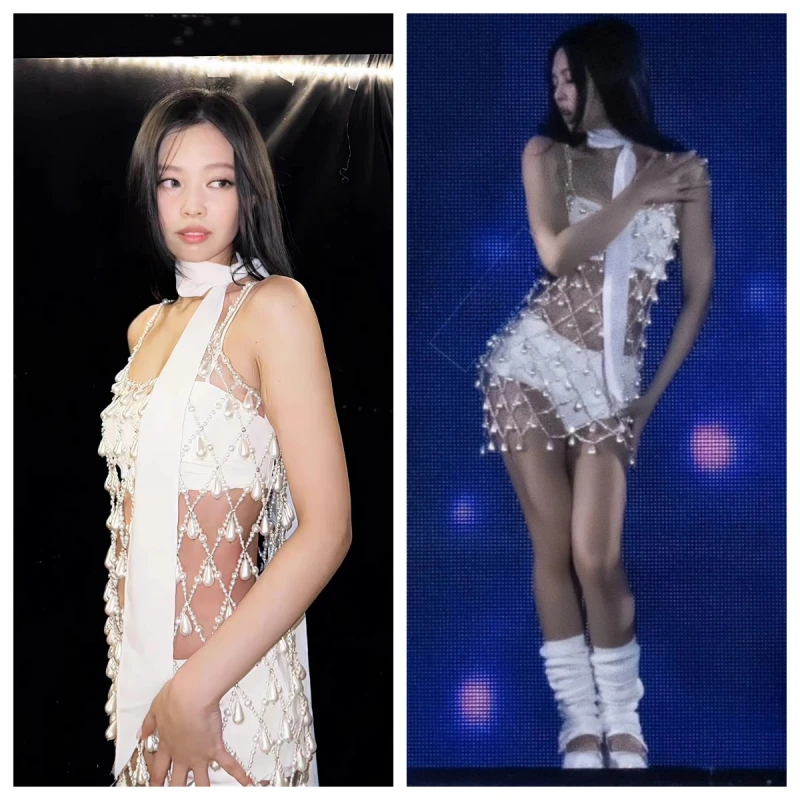 

Kpop Korean Singer Concert Jazz Dance Costume Sexy Performance Hollow Out Sling Dress Crop Tops White Shorts Women Stage Outfits