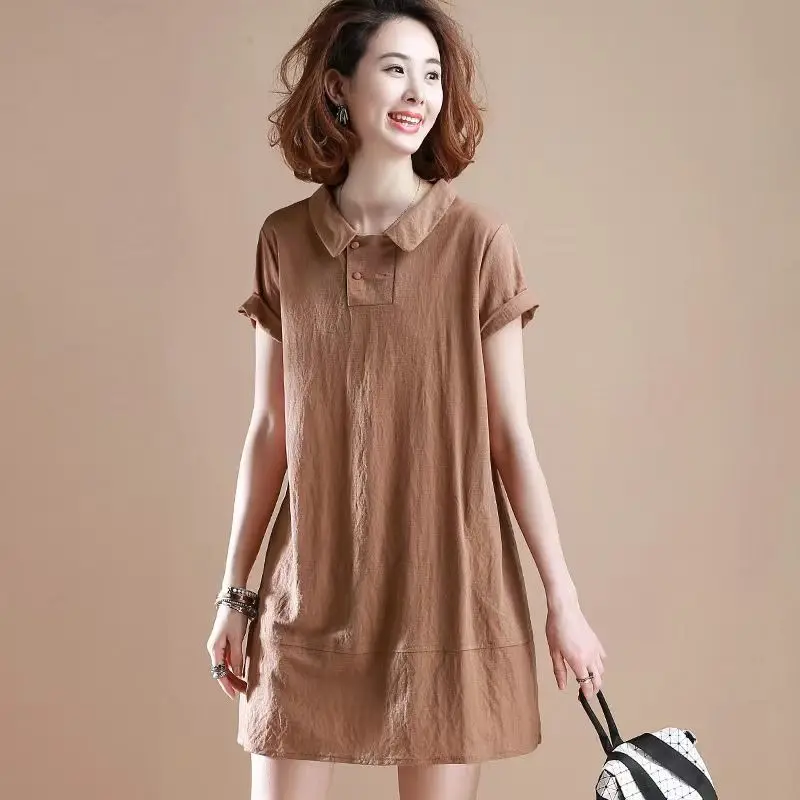Elegant Two Button Decorative Pullover Dress for Women Solid Color Short Sleeved Summer Women Daily Casual Mini Dress L81
Elegant Two Button Decorative Pullover Dress for Women Solid Color Short Sleeved Summer Women Daily Casual Mini Dress L81