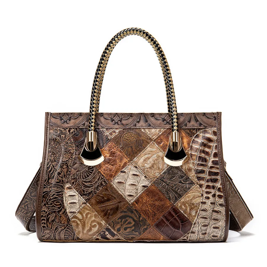 

Women Luxury Multicolour Handbags Purses Real Leather Shoulder Bag Designer Female Casual Tote Travel Bag Ladies Girl Hand Bags