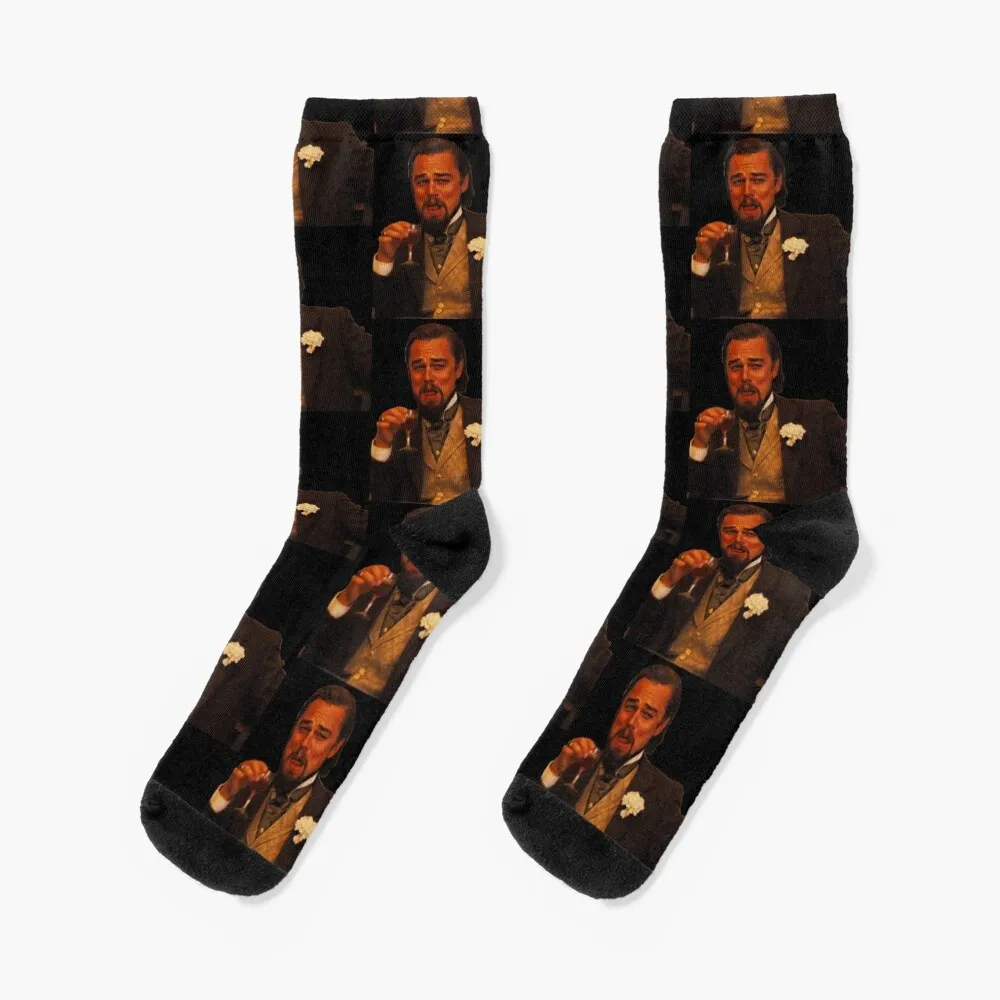 

Laughing Leonardo DiCaprio Socks custom Climbing sports stockings floor Socks Man Women's