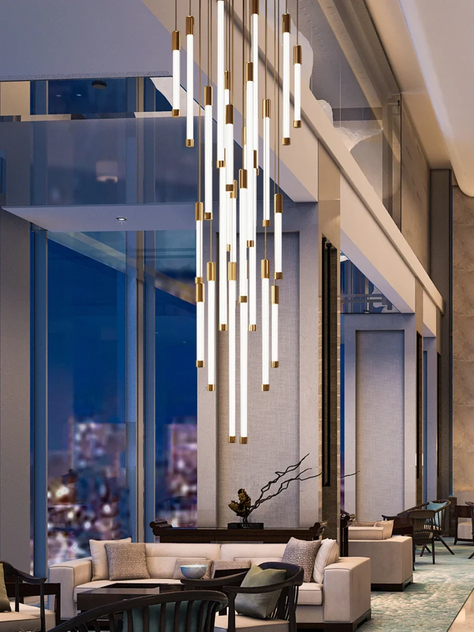 Luxury Design Long LED Chandelier For Staircase Modern Living Room Lobby Hang Light Fixture Large Home Decor Lamp
Luxury Design Long LED Chandelier For Staircase Modern Living Room Lobby Hang Light Fixture Large Home Decor Lamp