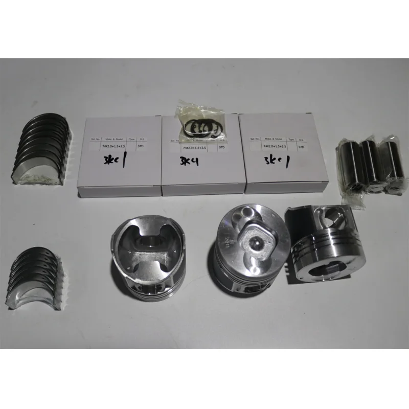 EV for ISUZU excavator 3KC2 rebuid kit piston + piston ring + full gasket kit + bearing main conrod bearing
EV for ISUZU excavator 3KC2 rebuid kit piston + piston ring + full gasket kit + bearing main conrod bearing