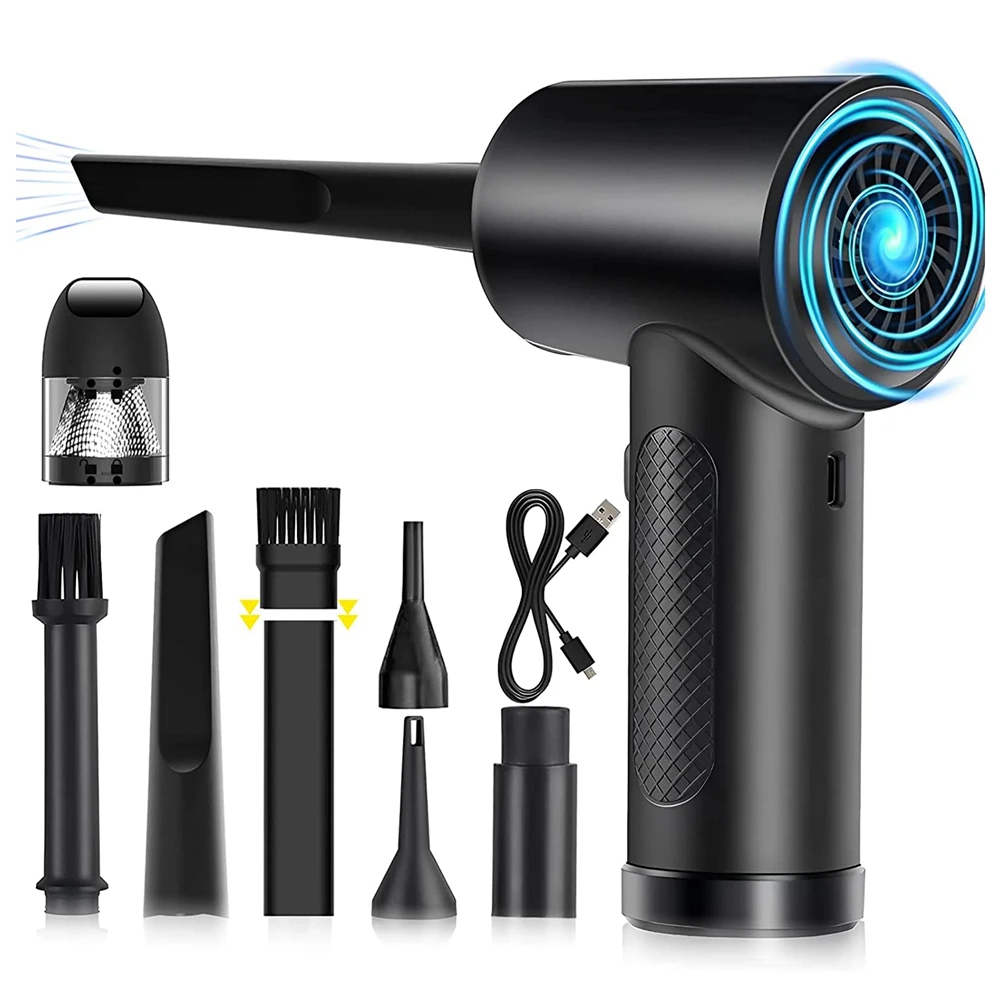 

Compressed Air Duster,Electric Air Duster and Vacuum 2 in 1, 3 Speeds 51000 RPM Cordless Air Blower, Reusable Air Duster